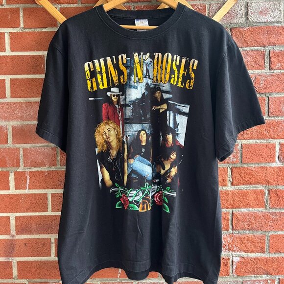 Vintage Guns N Roses Tee Front and Back Hit The Maxx Rock XXL 90's T-Shirt - Picture 1 of 5